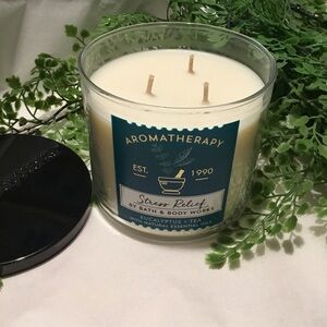 New Bath & Body Works 14.5 oz 3 wick candle stress relief aromatherapy